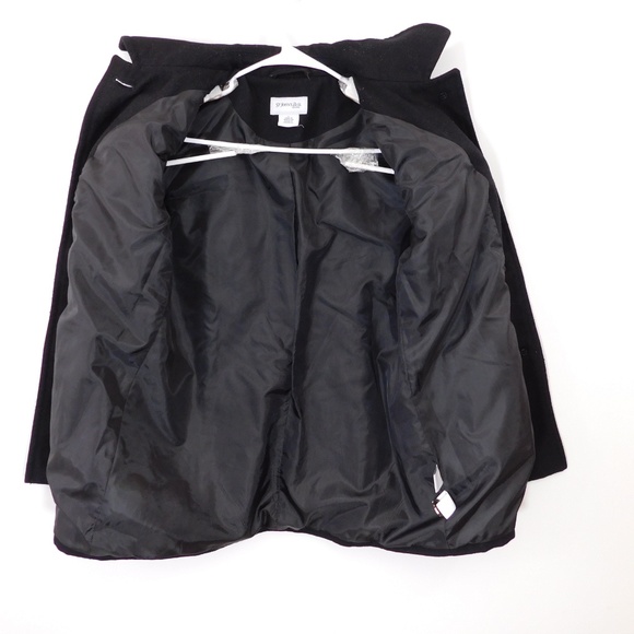 St. John's Bay Black Peacoat Wool Blend - Picture 7 of 8